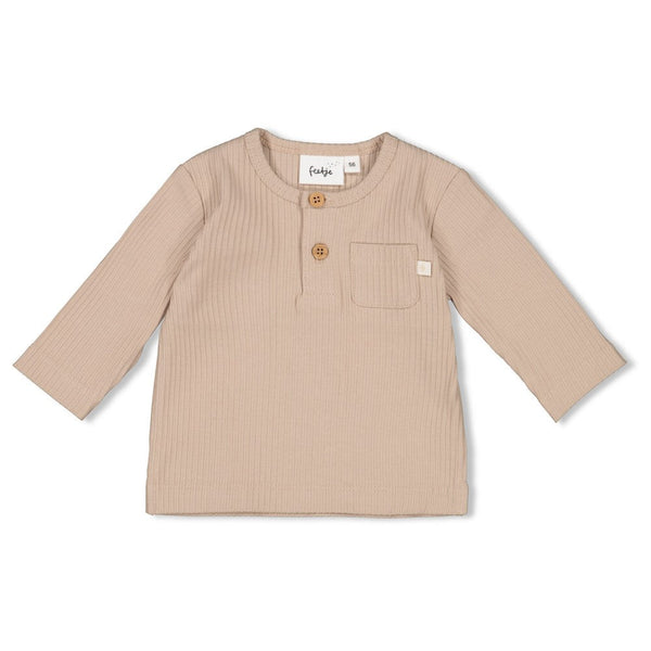 Jongens Longsleeve rib - Narwal van Feetje in de kleur Bruin in maat 86.