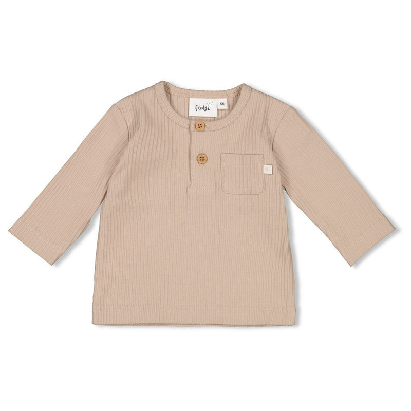 Jongens Longsleeve rib - Narwal van Feetje in de kleur Bruin in maat 86.