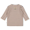 Jongens Longsleeve rib met streep - Narwal van Feetje in de kleur Bruin in maat 86.