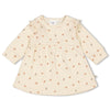 Meisjes Jurk ruches rib AOP - Dancing In The Moonlight van Feetje in de kleur Off White in maat 86.