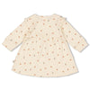 Meisjes Jurk ruches rib AOP - Dancing In The Moonlight van Feetje in de kleur Off White in maat 86.