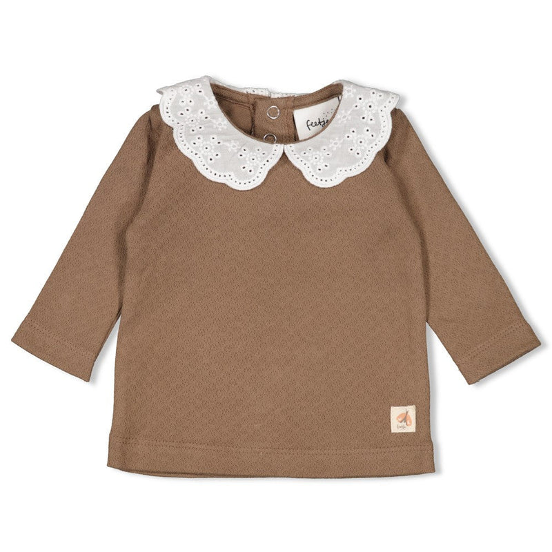Meisjes Longsleeve - Dancing In The Moonlight van Feetje in de kleur Bruin in maat 86.