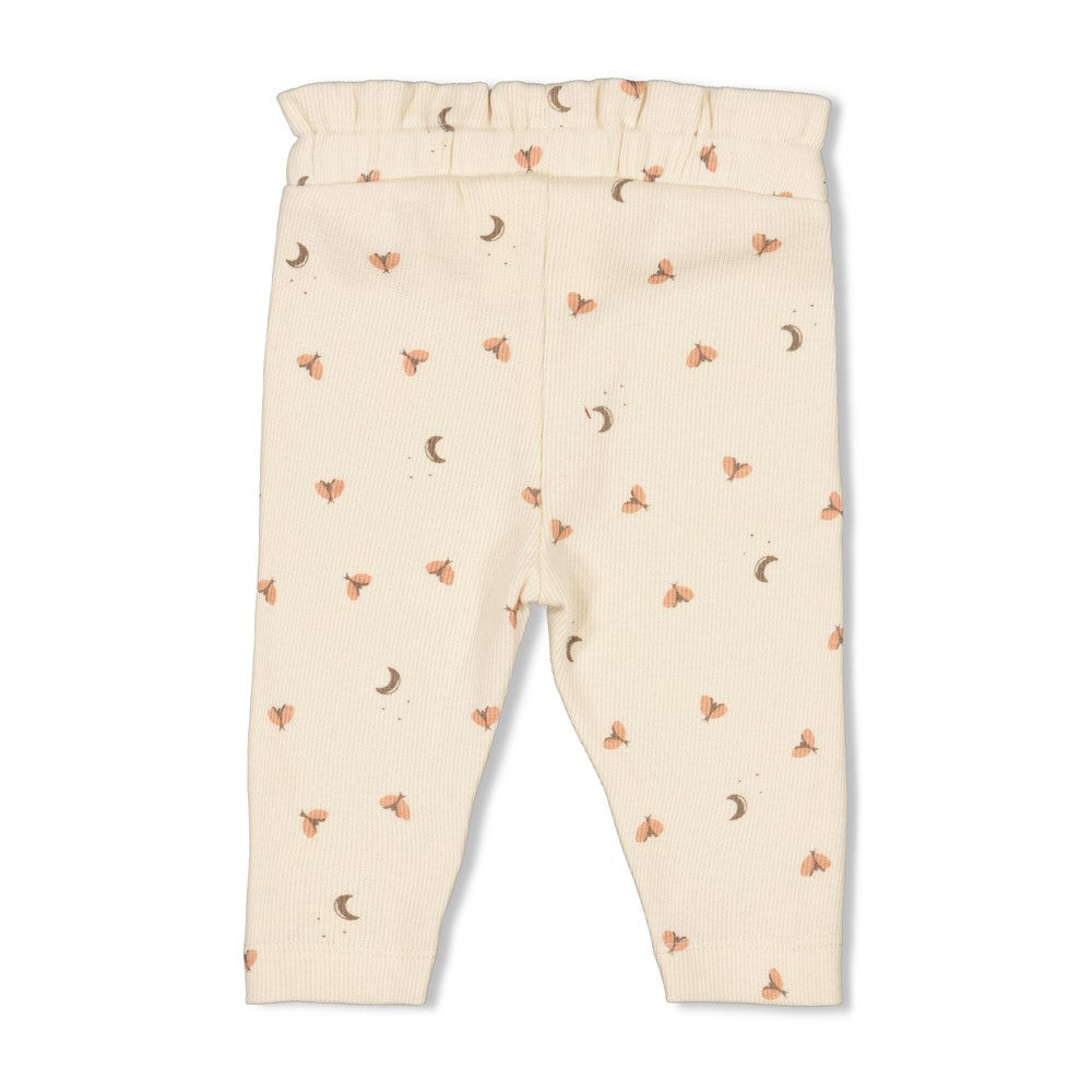 Meisjes Legging rib AOP - Dancing In The Moonlight van Feetje in de kleur Off White in maat 86.