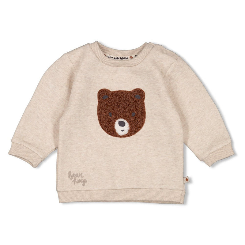 Jongens Sweater - Wild World van Feetje in de kleur Bruin in maat 86.