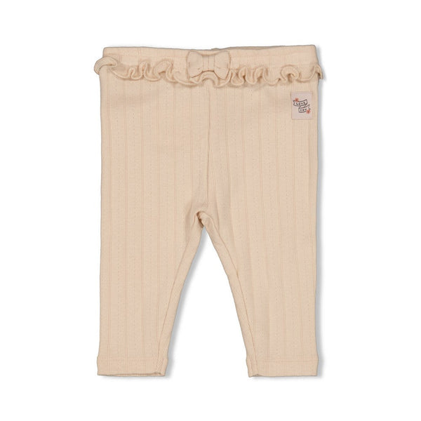 Meisjes Legging pointelle rib - Woodland Bloom van Feetje in de kleur Off White in maat 86.