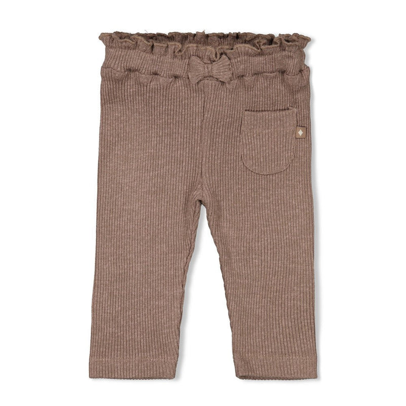 Meisjes Legging rib - Better Together van Feetje in de kleur Bruin in maat 86.