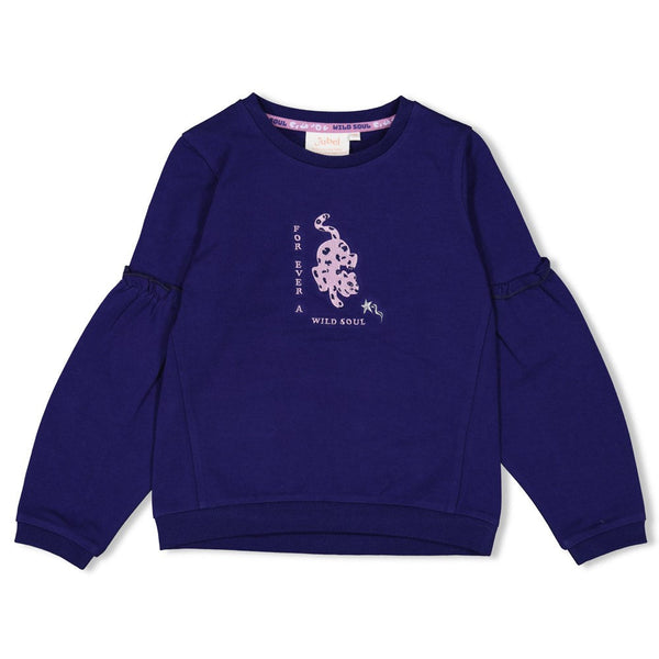 Meisjes Sweater - Wild Soul van Jubel in de kleur Indigo in maat 128.