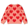 Meisjes Vest gebreid AOP - Queen Of Hearts van Jubel in de kleur l.Roze in maat 128.