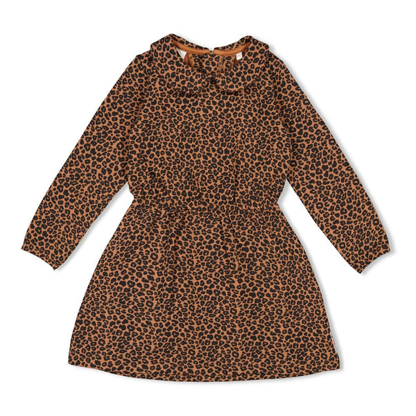 Meisjes Jurk AOP - Queen Of Hearts van Jubel in de kleur Bruin in maat 128.