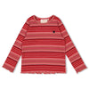 Meisjes Longsleeve rib met streep - Queen Of Hearts van Jubel in de kleur l.Roze in maat 128.