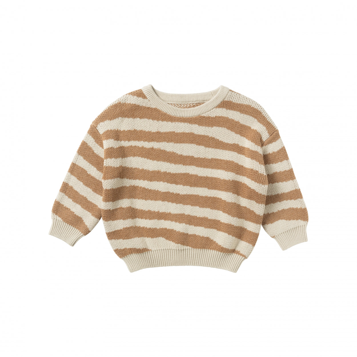 Jongens Sweater Cross Stripe | Nevada van Your Wishes in de kleur Clay in maat 98-104.