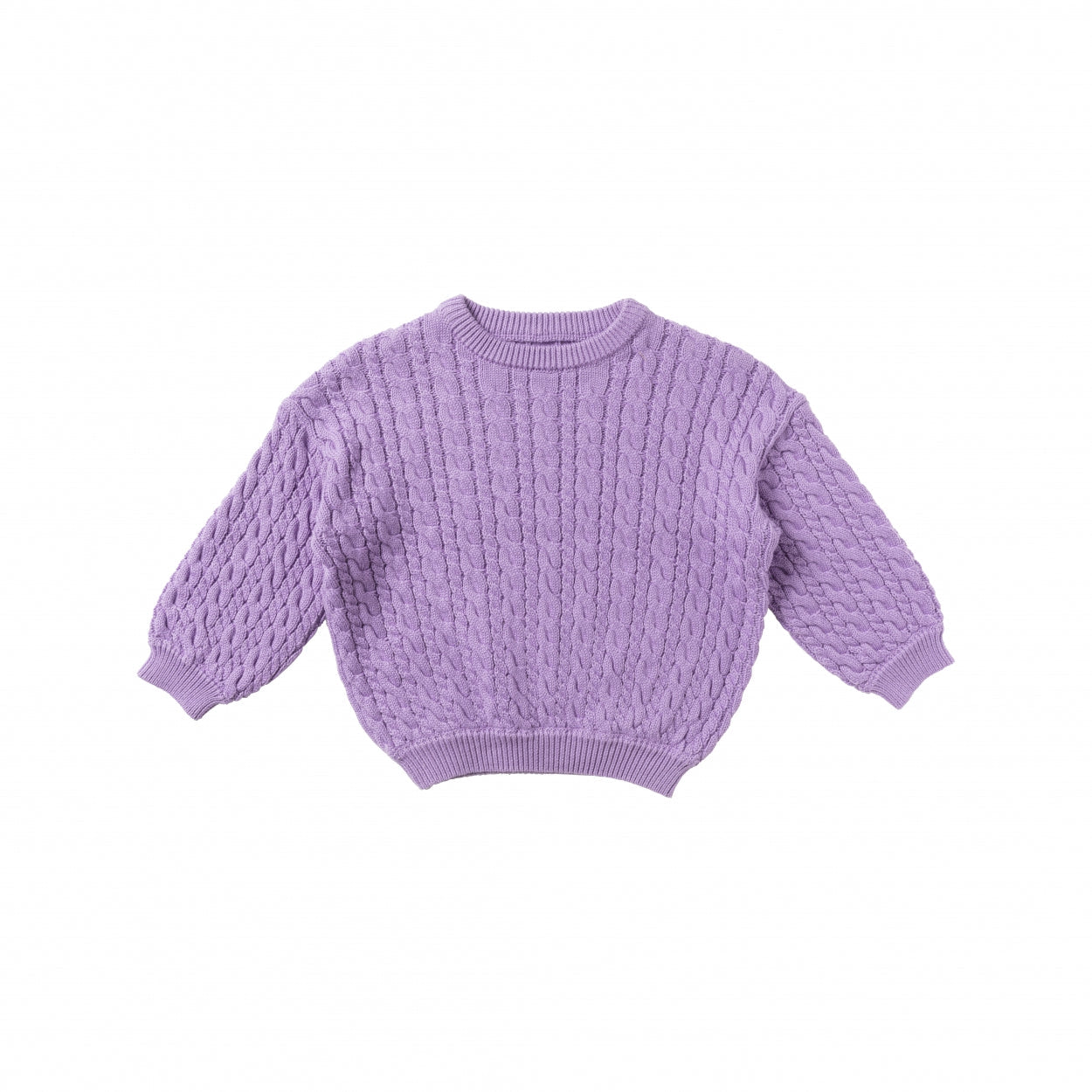 Meisjes Sweater Cable Knit | Gerry van Your Wishes in de kleur Lavender in maat 122-128.