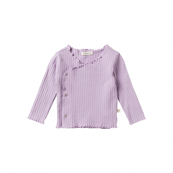 Meisjes Vest Twin Rib | Jinan van Your Wishes in de kleur Lavender in maat 74.