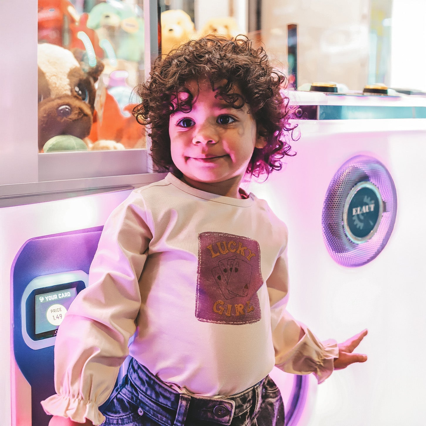 Meisjes Lucky Girl | Romance Longsleeve van Your Wishes in de kleur Birch in maat 128.