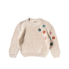 Meisjes Embroidered Flowers | Sweater van Your Wishes in de kleur Oyster Gray in maat 122-128.