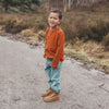 Jongens Grain | Regular Longsleeve van Your Wishes in de kleur Bombay Brown in maat 128.
