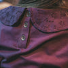 Meisjes Single Jersey | Collar Longsleeve van Your Wishes in de kleur Plum Perfect in maat 128.