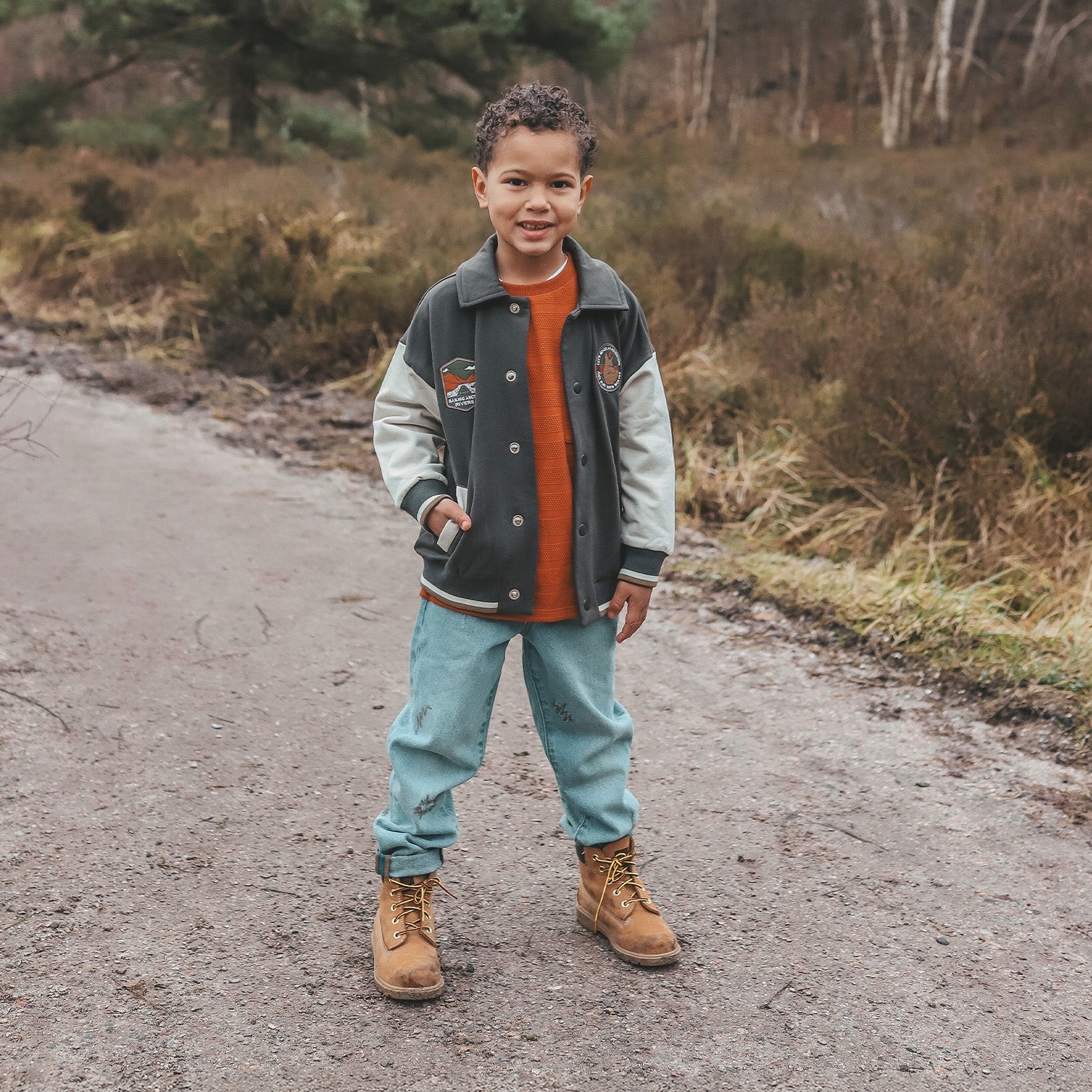 Jongens Gates Of The Artic | Bomber van Your Wishes in de kleur Raven in maat 128.