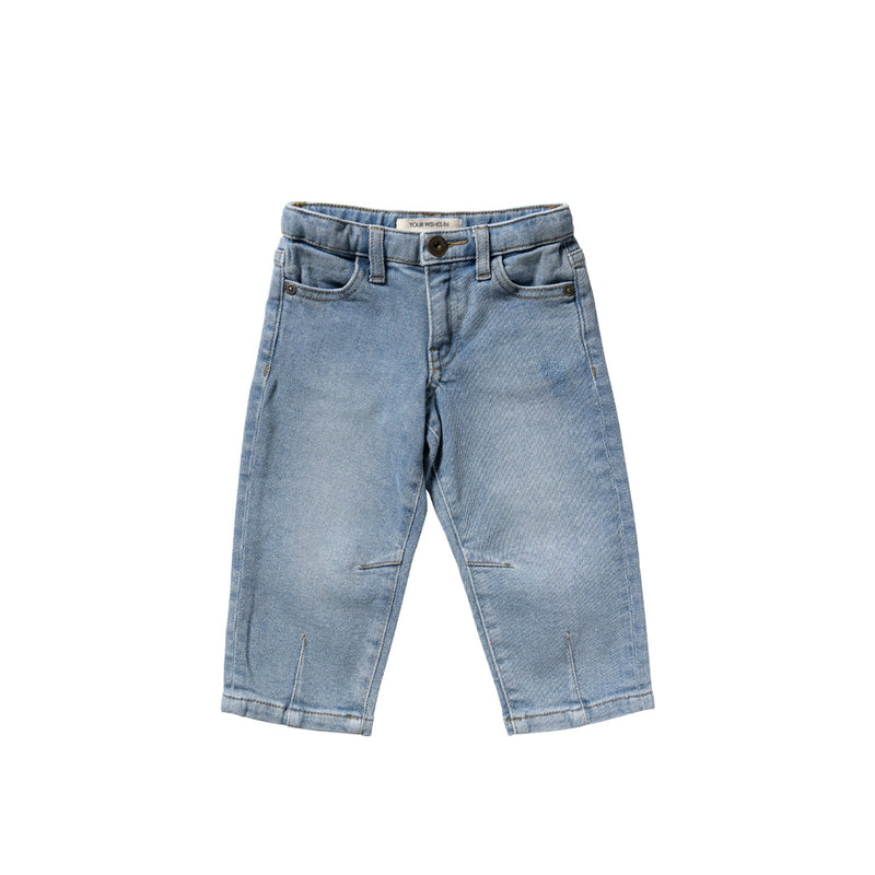 Meisjes Blue Tint | Barrel Jeans van Your Wishes in de kleur Blue Tint in maat 128.