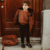 Jongens Jas Orlando | Bomber van Your Wishes in de kleur Leather Brown in maat 146-152.