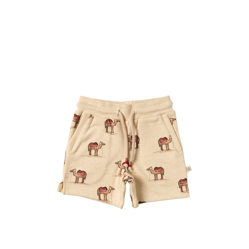 Jongens Sweatshort Camels | Elon van Your Wishes in de kleur Honeycomb in maat 104.