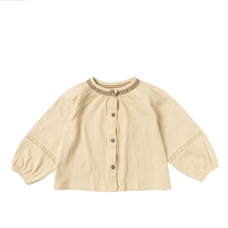Meisjes Blouse Wavy | Pola van Your Wishes in de kleur Honeycomb in maat 128.