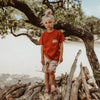 Jongens T-Shirt Slub | Peppa van Your Wishes in de kleur Barn Red in maat 128.