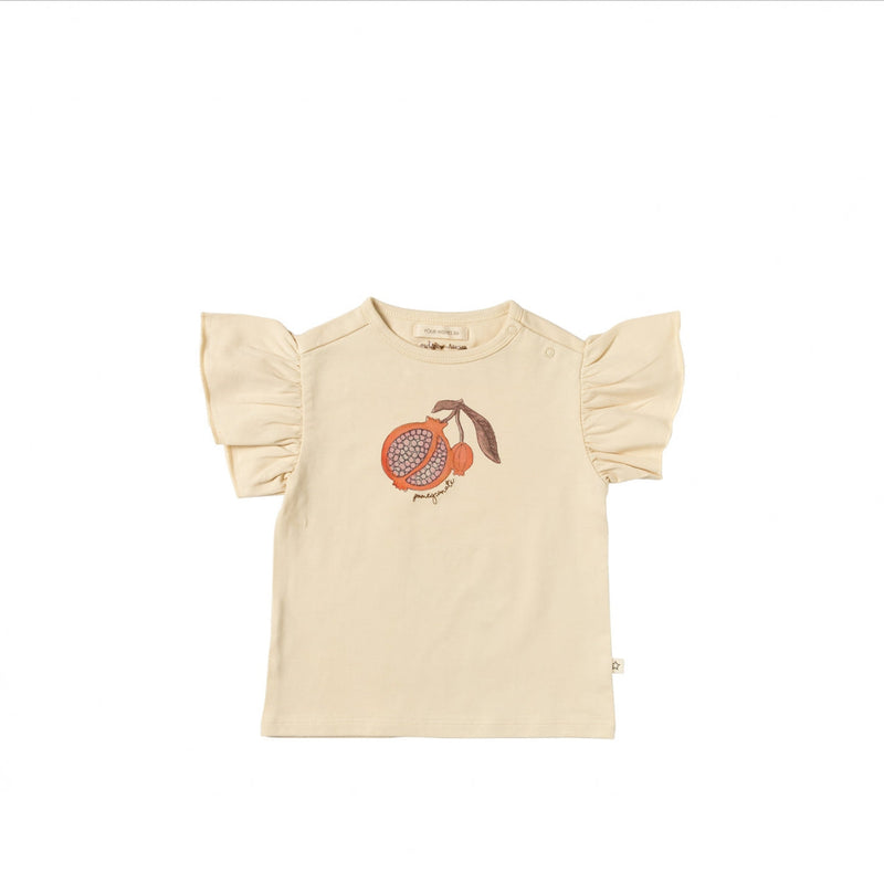 Meisjes T-Shirt Pomegranate | Jazz van Your Wishes in de kleur Honeycomb in maat 128.