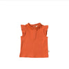 Meisjes Top Fine Rib | Philippa van Your Wishes in de kleur Apricot Brandy in maat 128.
