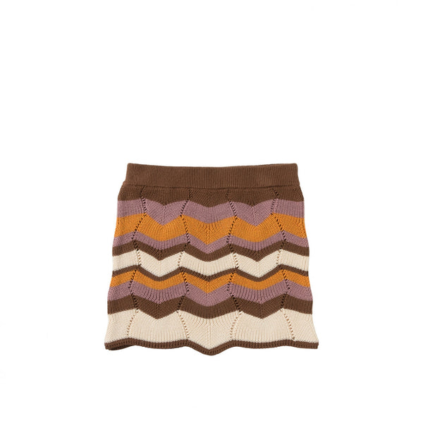 Meisjes Skirt Zigzag | Pomeline van Your Wishes in de kleur Multicolor in maat 122-128.