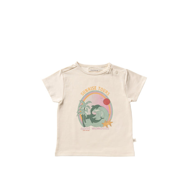 Meisjes Sunrise Tours | Shortsleeve van Your Wishes in de kleur White Swan in maat 128.