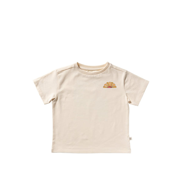Jongens Ocean BLVD | Oversized Tee van Your Wishes in de kleur White Swan in maat 128.