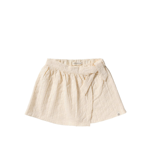 Meisjes Broderie | Wrap Skort van Your Wishes in de kleur White Swan in maat 128.