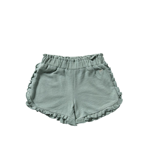 Meisjes Textured Jersey | Ruffle Shorts van Your Wishes in de kleur Ocean in maat 128.