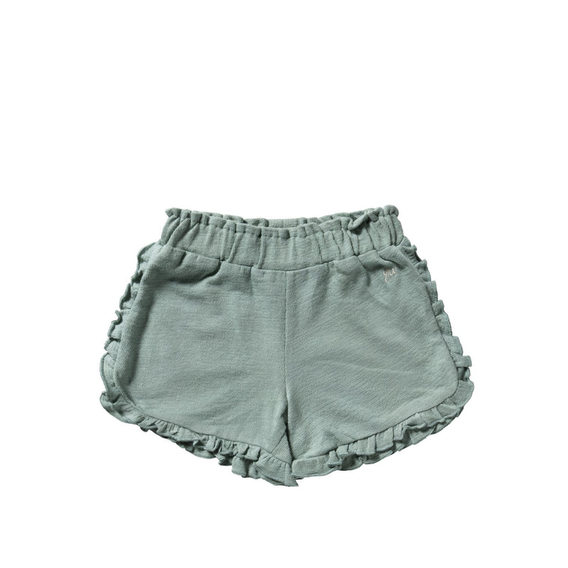 Meisjes Textured Jersey | Ruffle Shorts van Your Wishes in de kleur Ocean in maat 128.