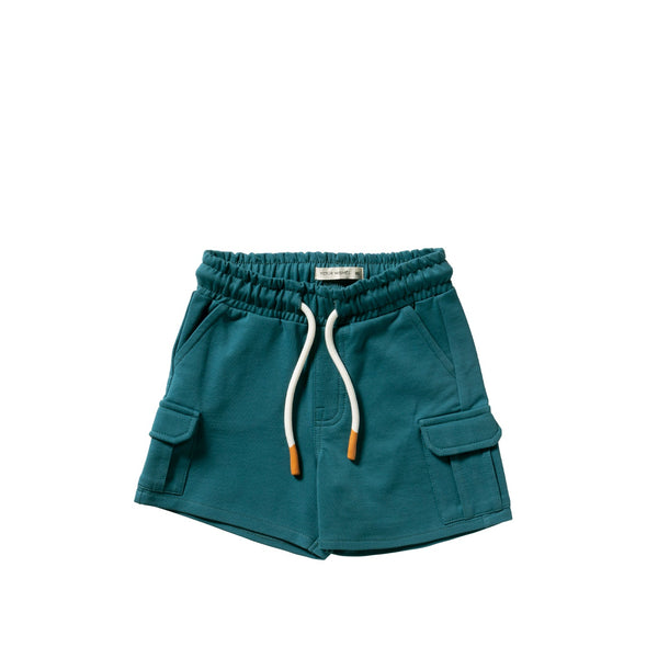 Jongens Solid | Cargo Shorts van Your Wishes in de kleur Dragonfly in maat 128.