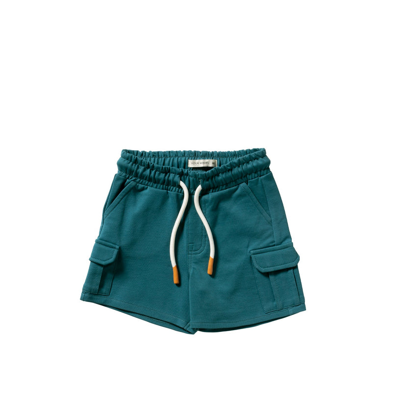 Jongens Solid | Cargo Shorts van Your Wishes in de kleur Dragonfly in maat 128.
