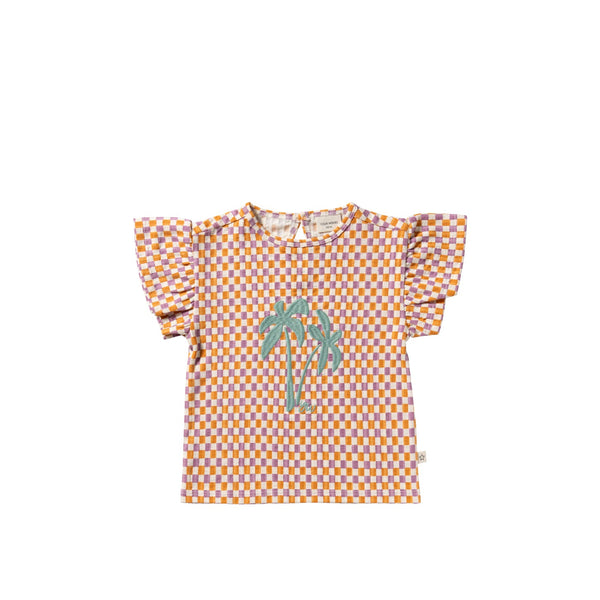 Meisjes Mini Check | Ruffle Shirt van Your Wishes in de kleur Multicolor in maat 128.