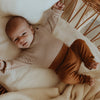 Jongens Broek Solid | Nesse van Your Wishes Newborn in de kleur Brown Sugar in maat 68.