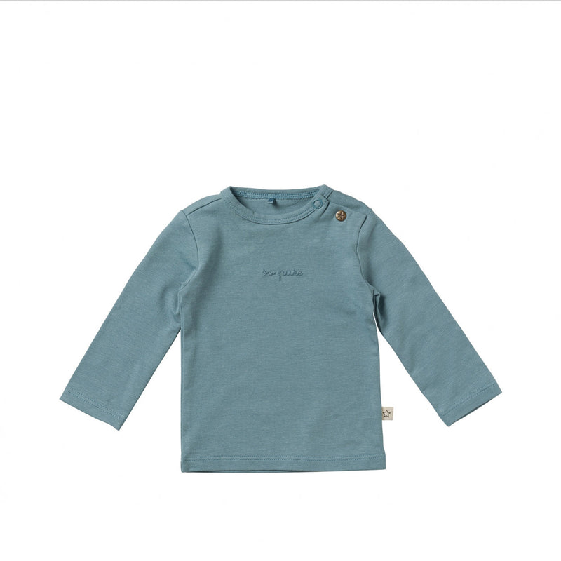 Jongens Longsleeve Solid | Nylo van Your Wishes Newborn in de kleur Smoke Blue in maat 68.