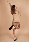 Zebra Natural bag kartel met rits - Jeansblauw
