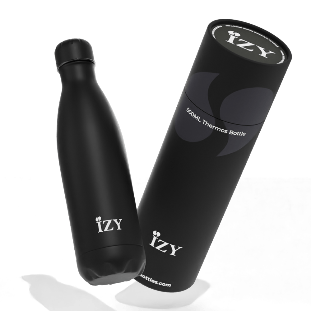 IZY Thermos Bottle - Black - 500ML To-Go Insulated Water Bottles
