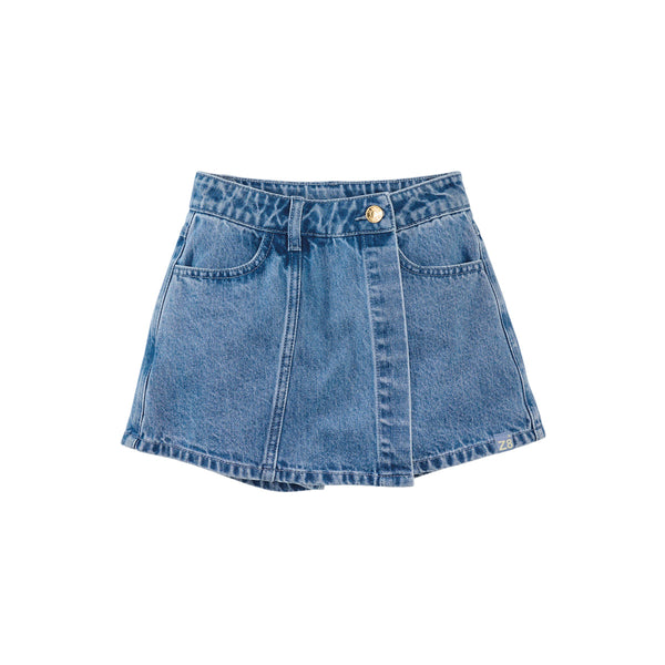 Meisjes Denim Skort Alina van Z8 Kids in de kleur Blue denim in maat 152.