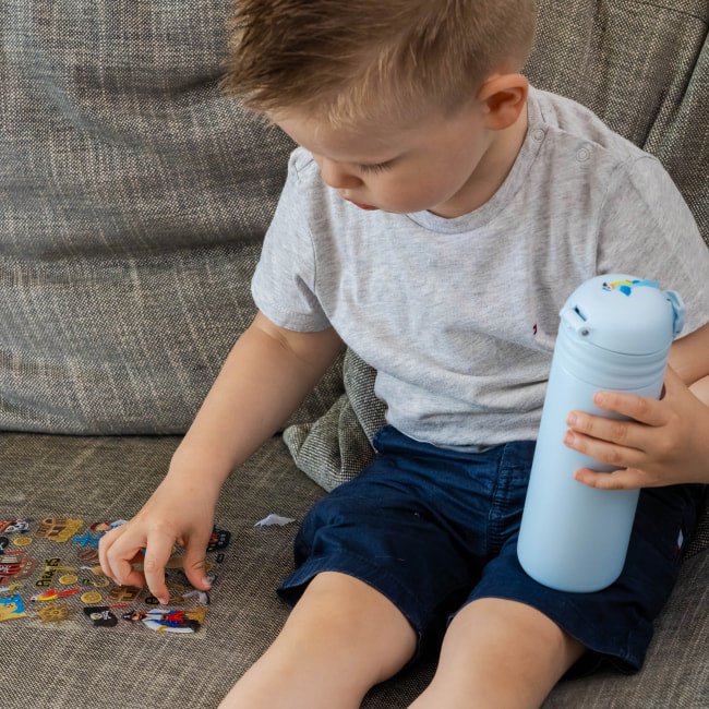 IZY Kids Thermos Bottle - Blue Pirates - 350ML To-Go Insulated Water Bottles