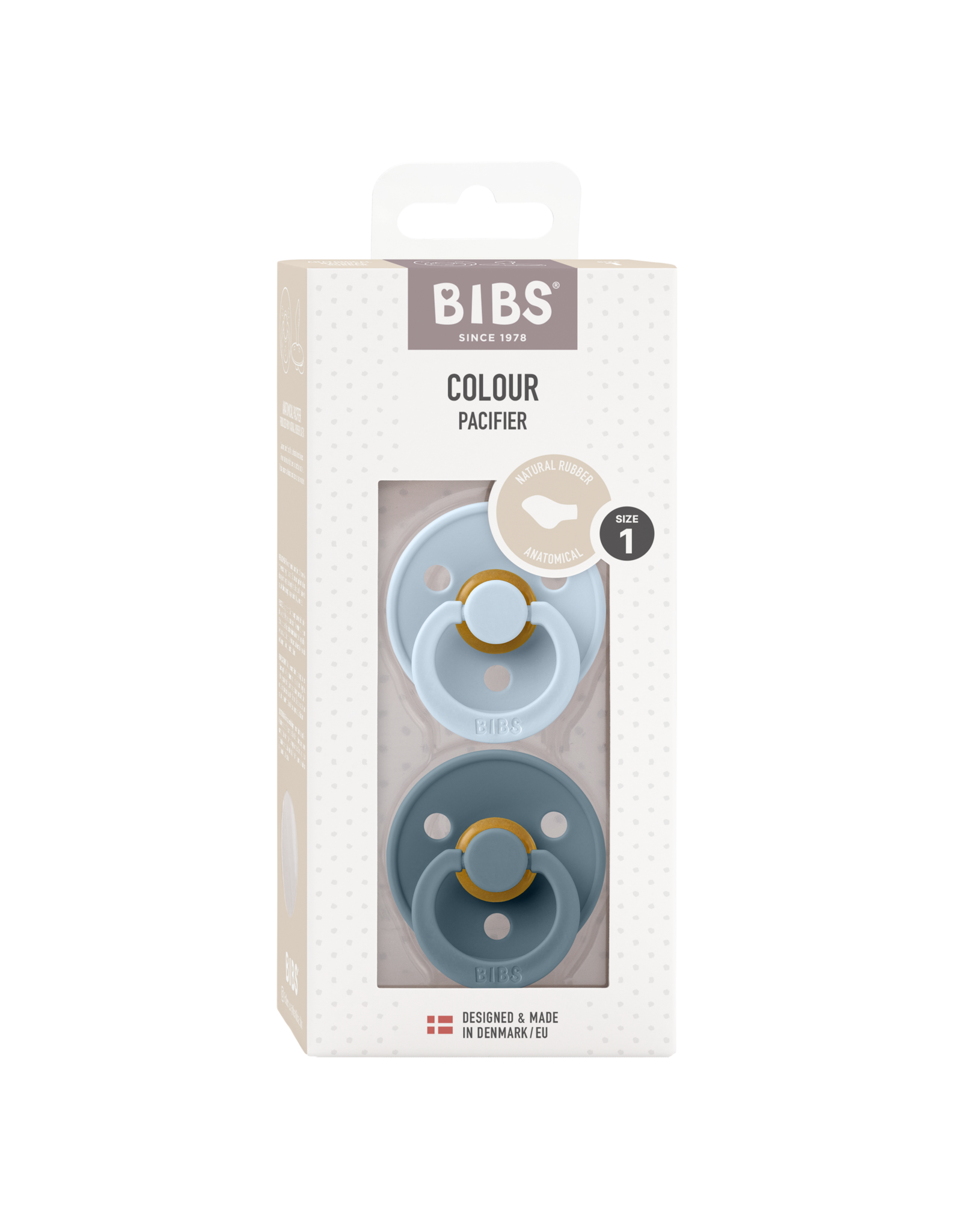 BIBS - Colour speen in 2 stuks verpakking ANATOMIC Baby Blue / Petrol