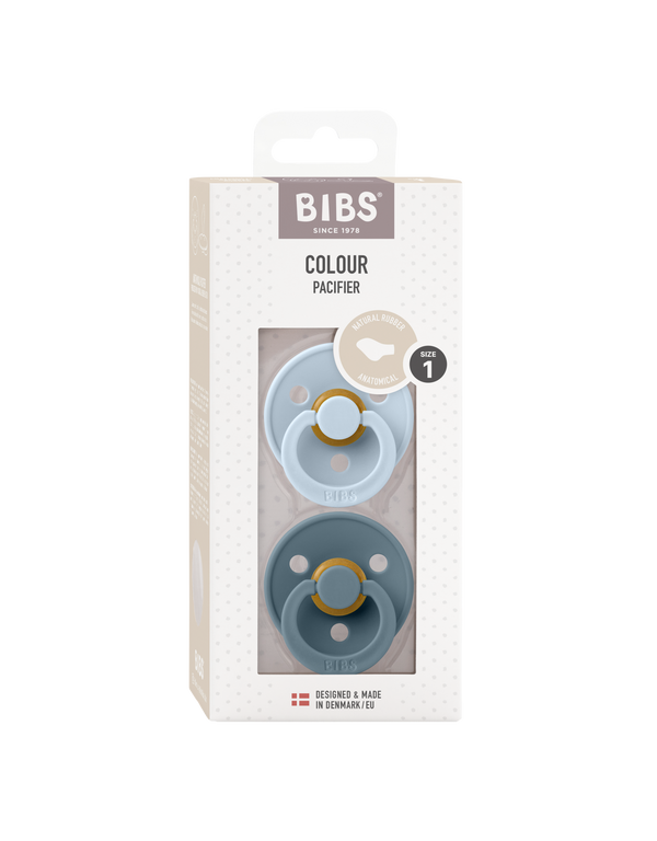 BIBS - Colour speen in 2 stuks verpakking ANATOMIC Baby Blue / Petrol
