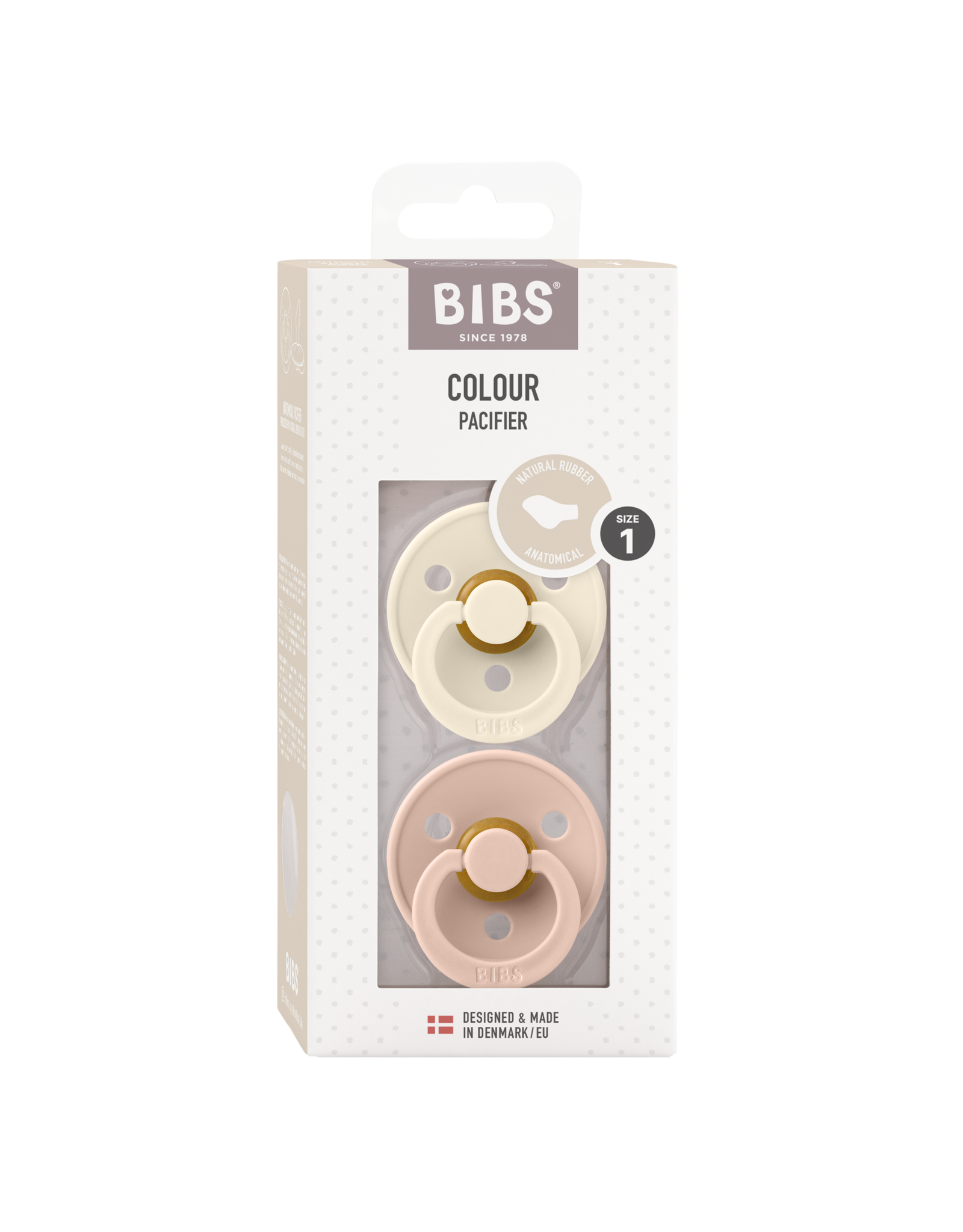 BIBS - Colour speen in 2 stuks verpakking ANATOMIC Ivory / Blush