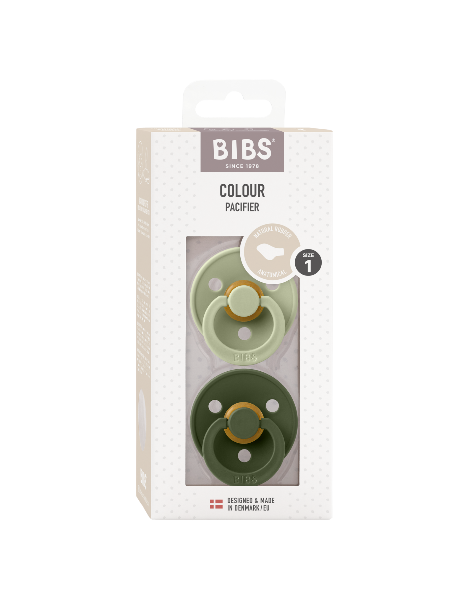 BIBS - Colour speen in 2 stuks verpakking ANATOMIC Sage / Hunter Green