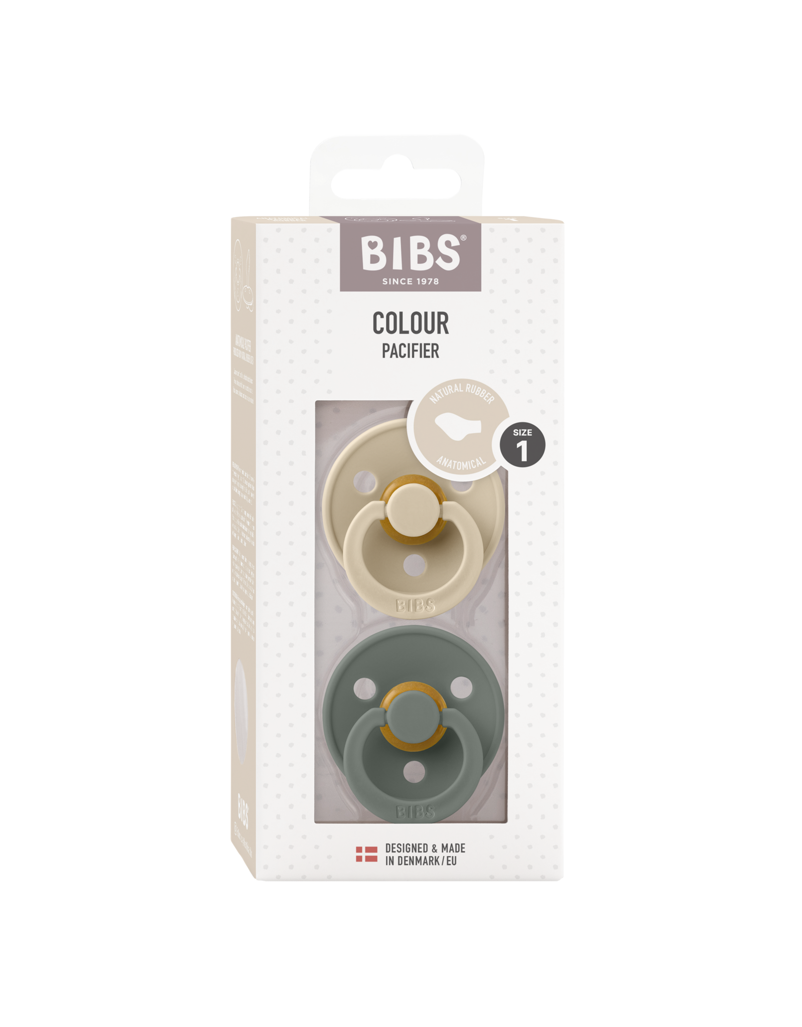 BIBS - Colour speen in 2 stuks verpakking ANATOMIC Vanilla / Pine