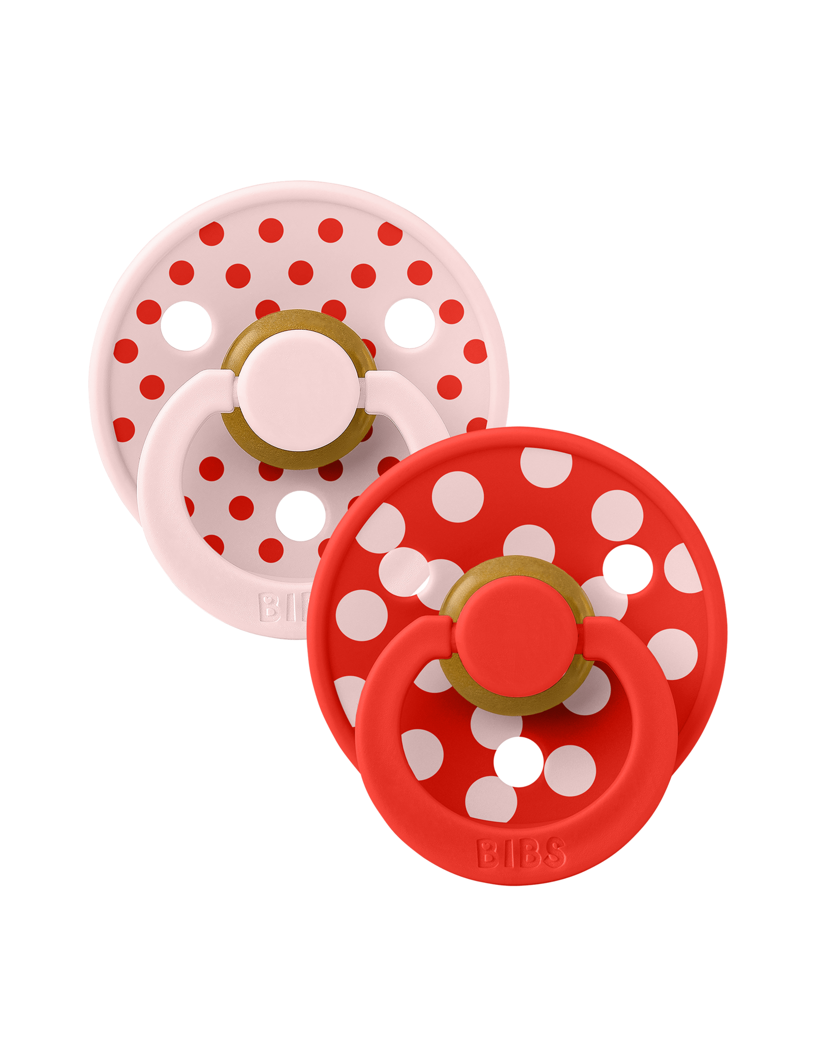 BIBS - Studio Colour 2 pack Polka Blossom / Candy Apple